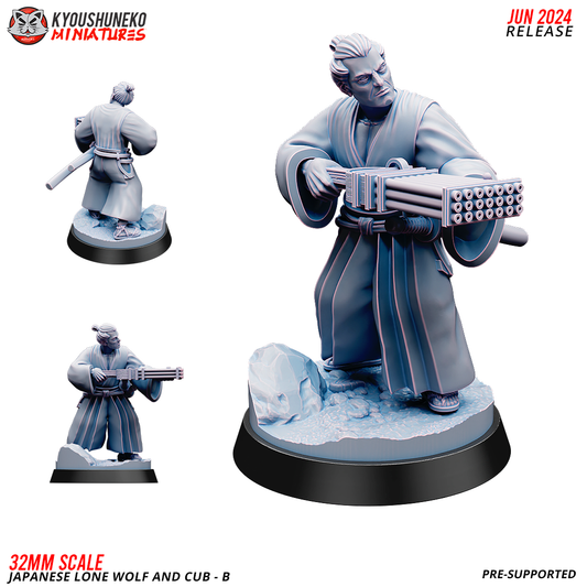 Japanese Lone Wolf and Cub (Shogun Assassin) with Machine Gun | Nippon | Kyoushuneko