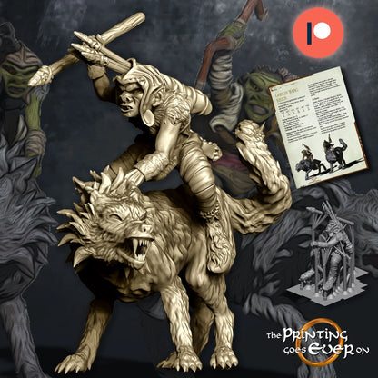 Goblin Wargs + Riders | Into the Mountains | MESBG | The Printing Goes Ever On