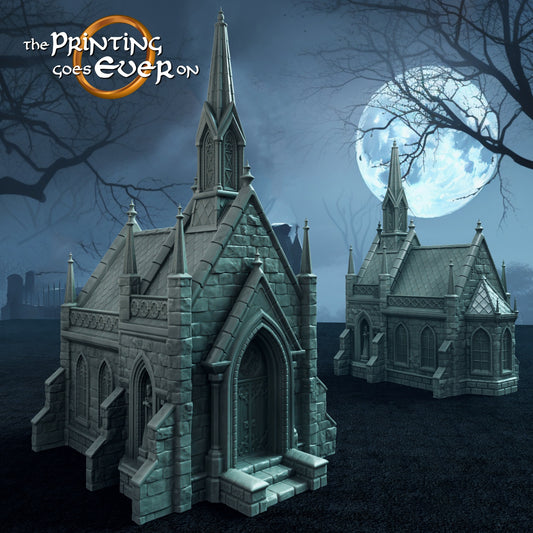 Gothic Chapel – Cemetery Terrain | Undead Army | MESBG | The Printing Goes Ever On