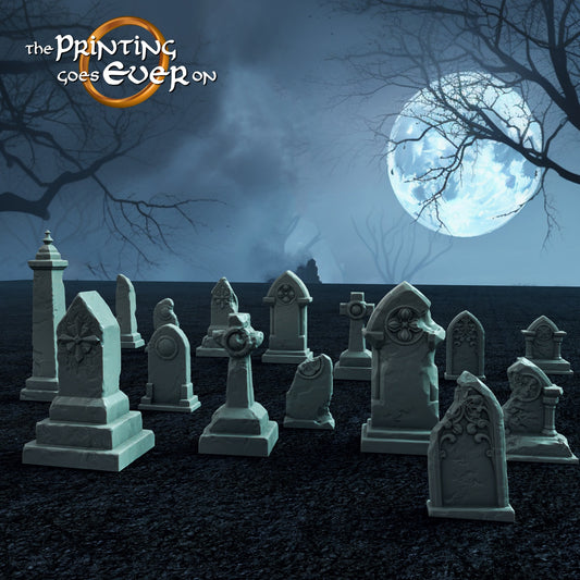 Gothic Gravestones – Cemetery Terrain | Undead Army | The Printing Goes Ever On