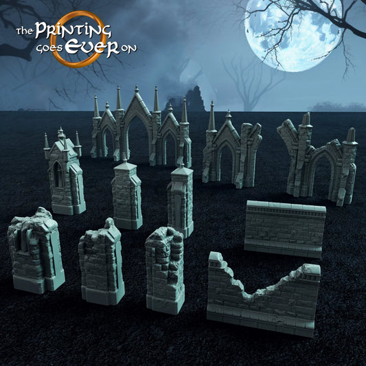 Modular Cemetery Walls – Gothic Terrain | Undead Army | The Printing Goes Ever On