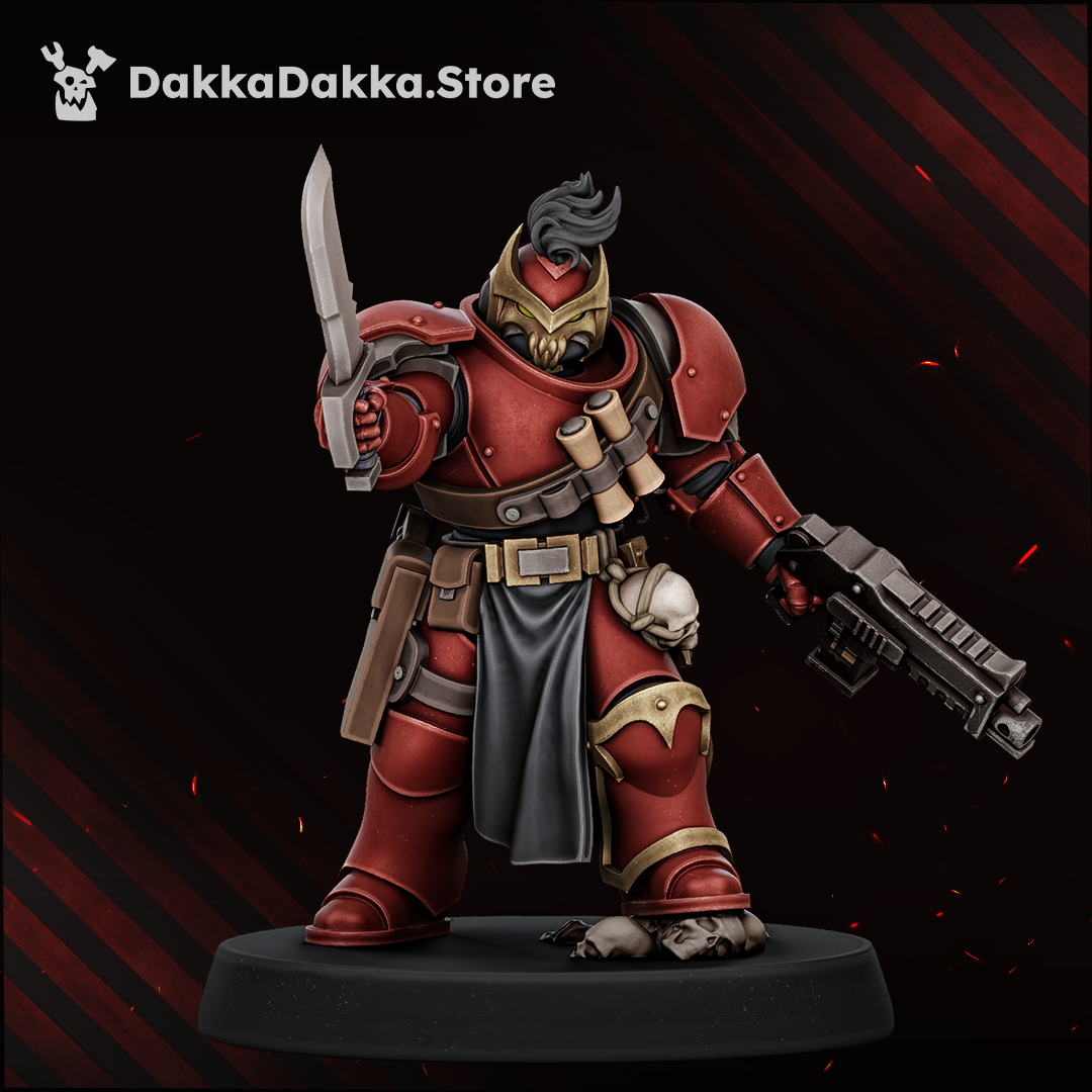 Assembled Great Vortex Knight with knife and heavy pistol, Dakka Dakka Store render