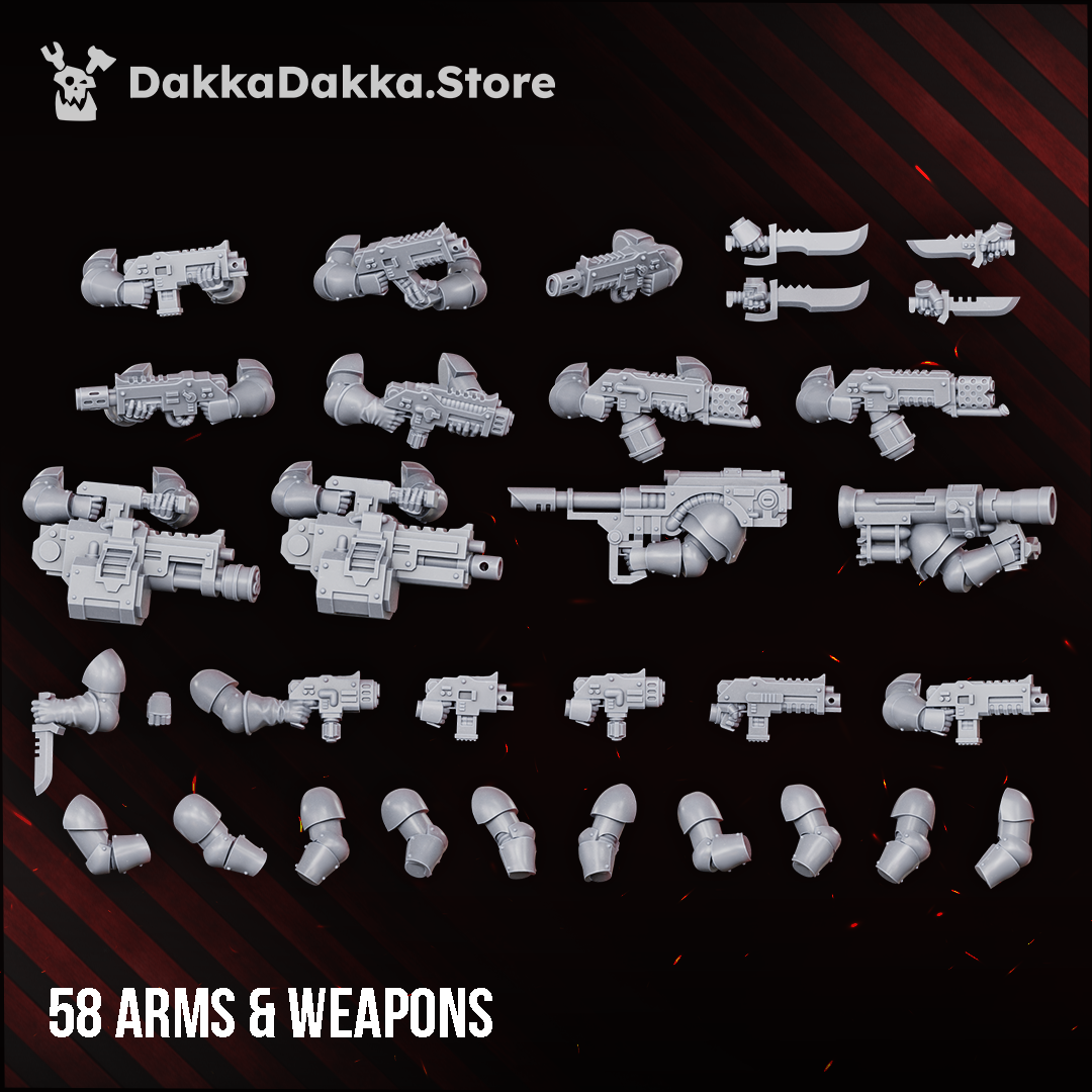 Great Vortex Knights arms and weapons, Dakka Dakka Store render