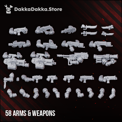 Great Vortex Knights arms and weapons, Dakka Dakka Store render