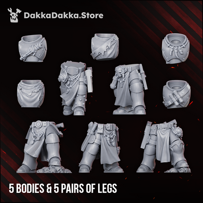 Great Vortex Knights five bodies and five pairs of legs, Dakka Dakka Store render