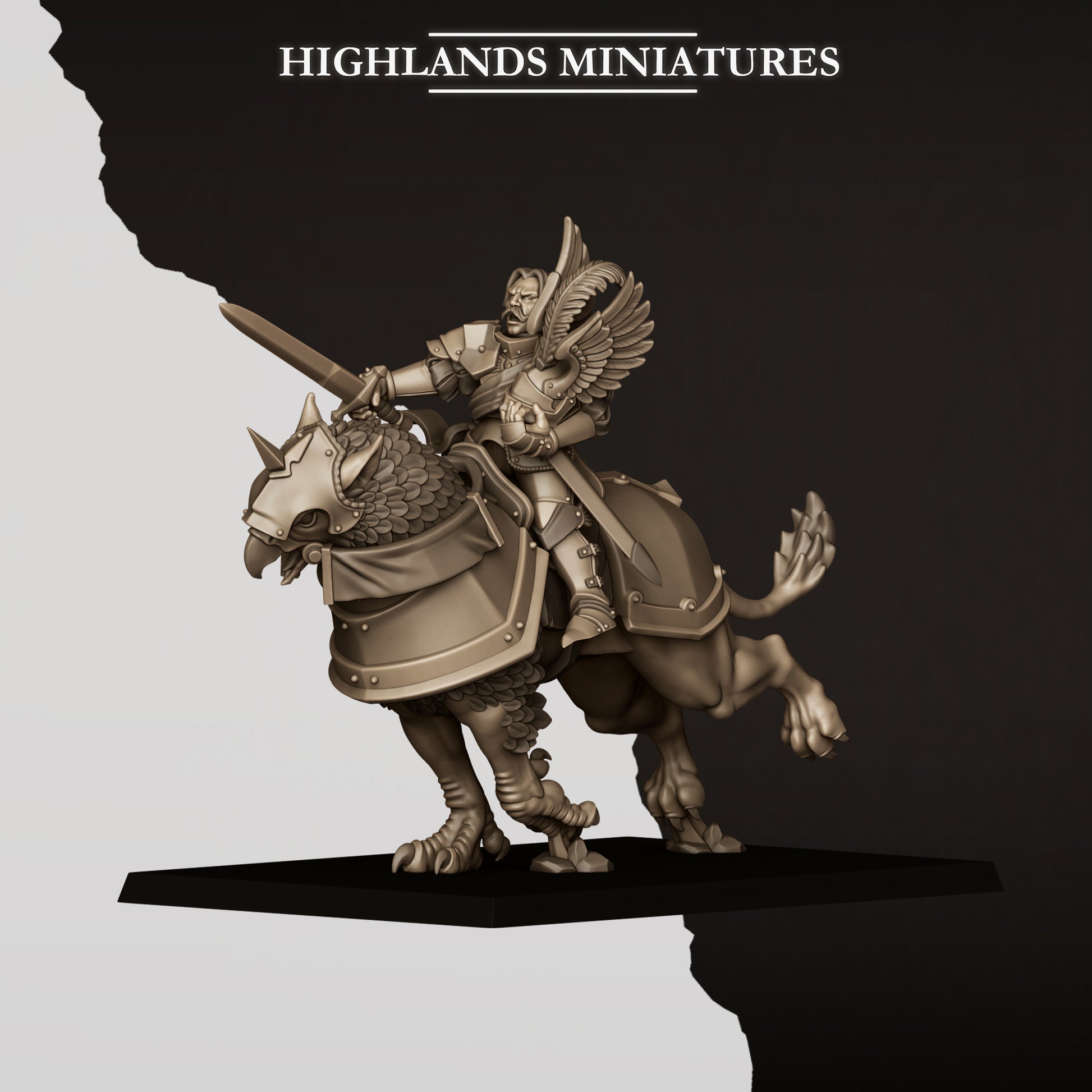 Sunland wingless gryphon knights captain leading the heavy cavalry unit