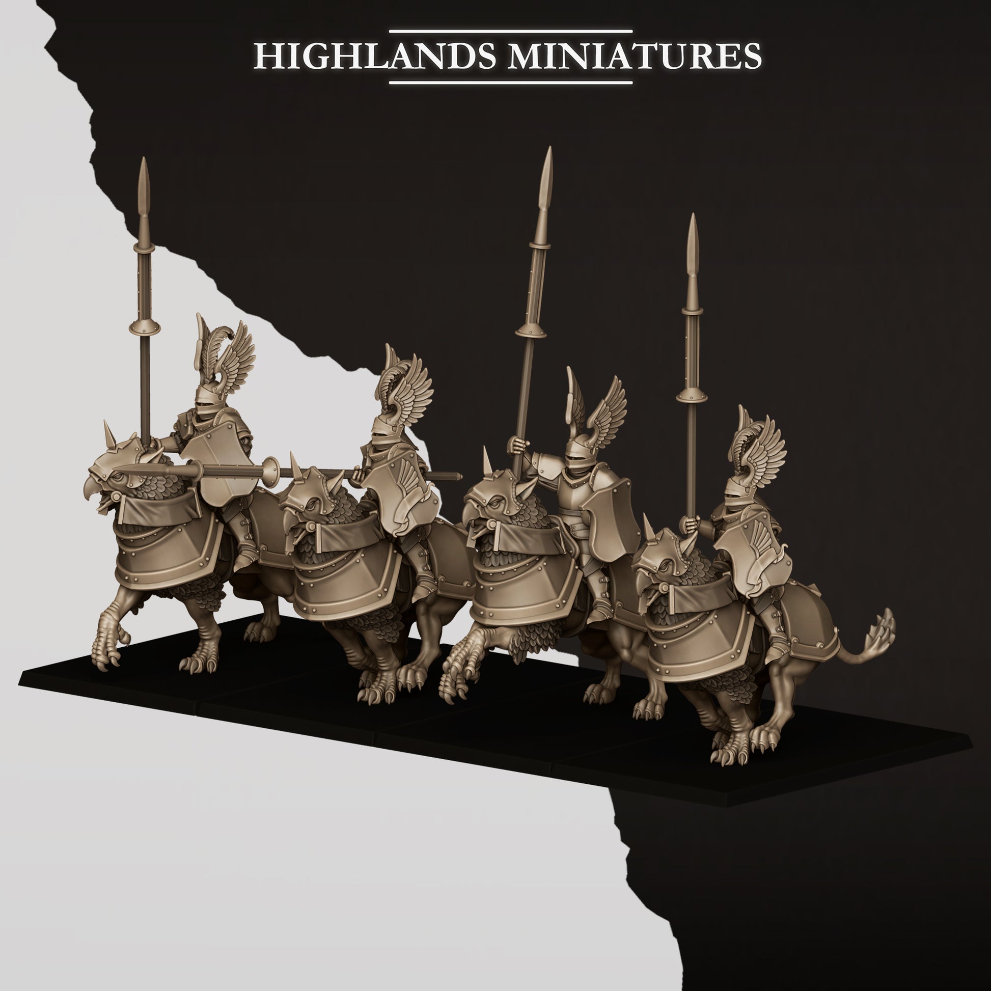 Sunland wingless gryphon knights with the alternate spear and lance weapon option