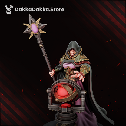 Guide Master high angle: star-headed staff and glowing orb in its gyroscopic ring, Dakka Dakka Store render