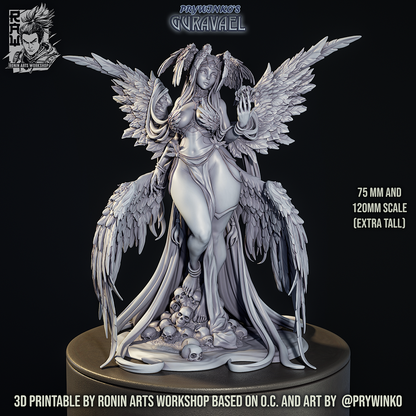 Guravael on the Blood pool base, the skull pile in a smooth pool, grey sculpt render by Ronin Arts Workshop.