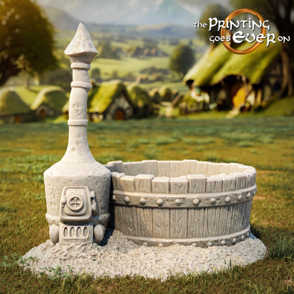 Halfling Exteriors (Heated Bathtub+Outhouse) | Halfling Rebellion | MESBG | The Printing Goes Ever On