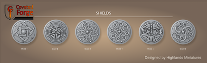 Huscarl shield designs, Shield 1 through Shield 6