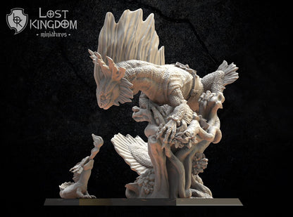 Tlemiahuatl with Baby | Saurian Ancients | Lost Kingdom Miniatures |