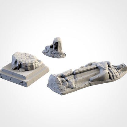 Ruined Statues | Scatter Terrain | Txarli Factory   | Table Top Gaming