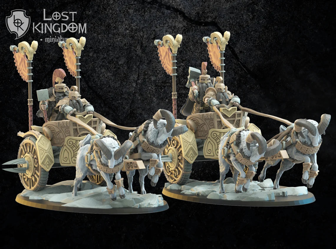 Tanngnjostr Chariots | Niavellir Dwarves | Lost Kingdom Miniatures