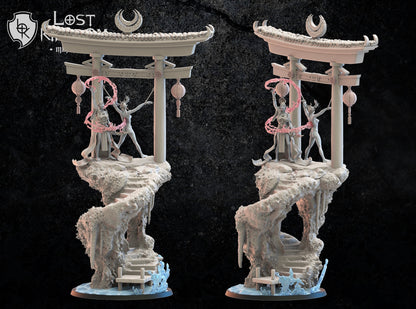 Shigeko, Miko on Sacrifice Stone | Night Elves / Dark Elves | Lost Kingdom Miniatures | Tabletop Gaming | Pathfinder