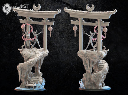 Shigeko, Miko on Sacrifice Stone | Night Elves / Dark Elves | Lost Kingdom Miniatures | Tabletop Gaming | Pathfinder