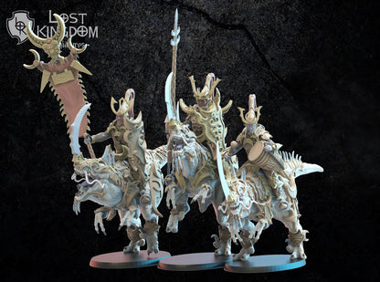 Nightfall Knights on Kyōryū Command Group | Night Elves / Dark Elves | Lost Kingdom Miniatures | Tabletop Gaming | Pathfinder