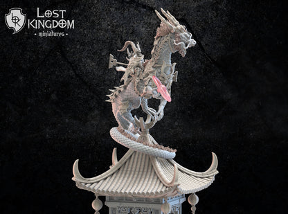 Shiro, Chieftain on Tatsu | Night Elves / Dark Elves | Lost Kingdom Miniatures | Tabletop Gaming | Pathfinder