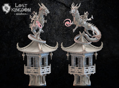 Shiro, Chieftain on Tatsu | Night Elves / Dark Elves | Lost Kingdom Miniatures | Tabletop Gaming | Pathfinder
