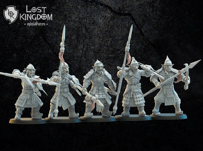 Mongobbo spearmen on foot | Greenskins | Infernal Dwarves | Lost Kingdom Miniatures |