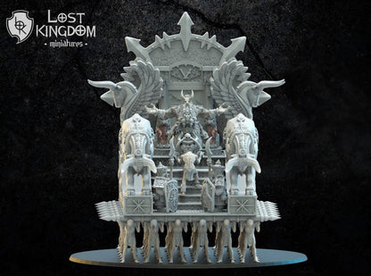 Assur, The God King On Palanquin | Infernal Dwarves | Lost Kingdom Miniatures