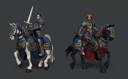 35mm Mounted Knights | Ser Andur and Ser Humphry | Resin 3D Print | Ronin Arts Workshop