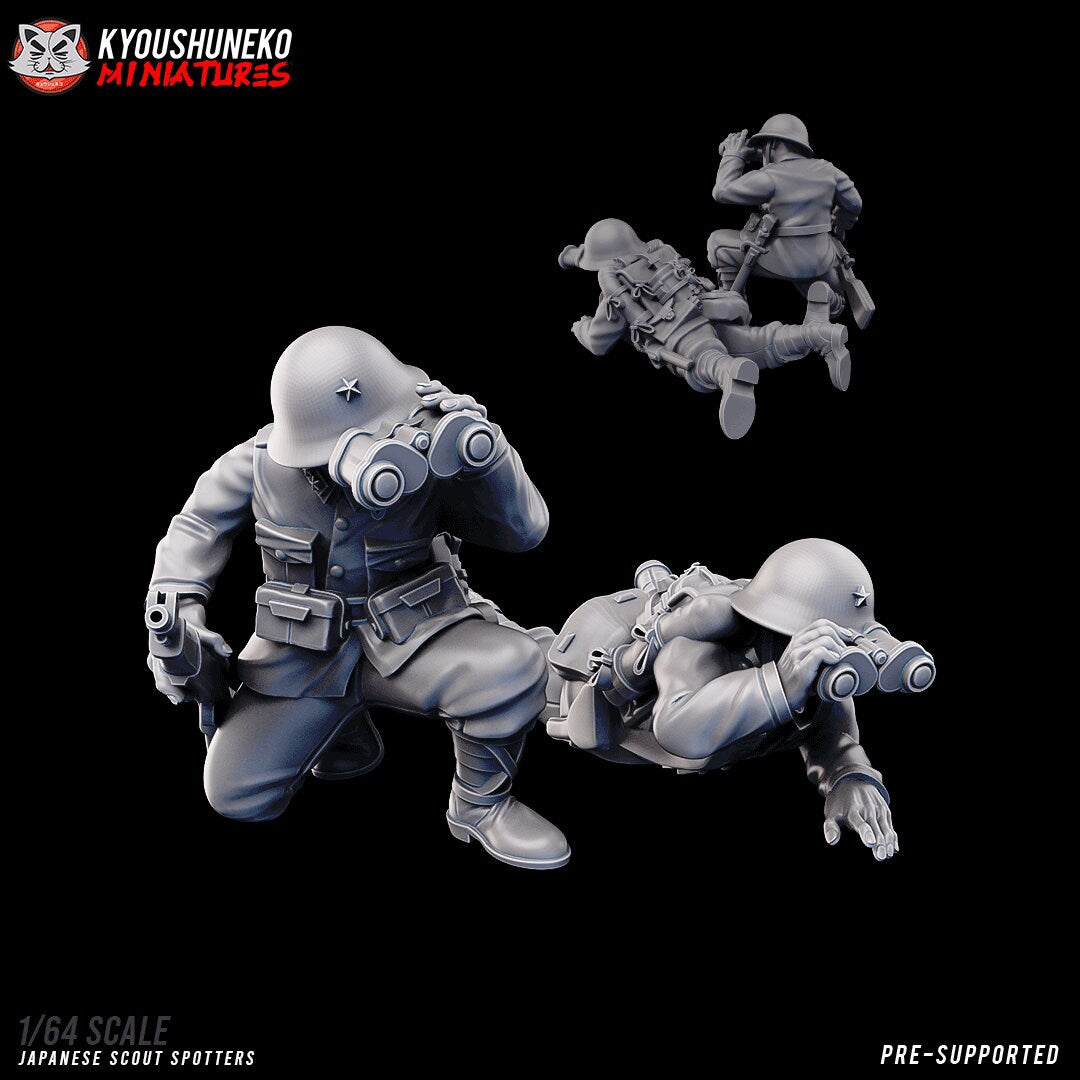 WW2 Japanese Scout/Spotter Team | Resin 3D Printed Miniature | Kyoushuneko