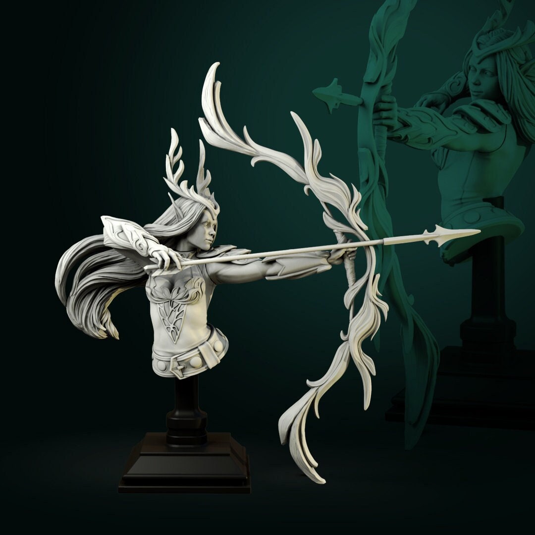 Niel Elven Queen | Bust | Resin 3D Printed Miniature | White Werewolf Tavern