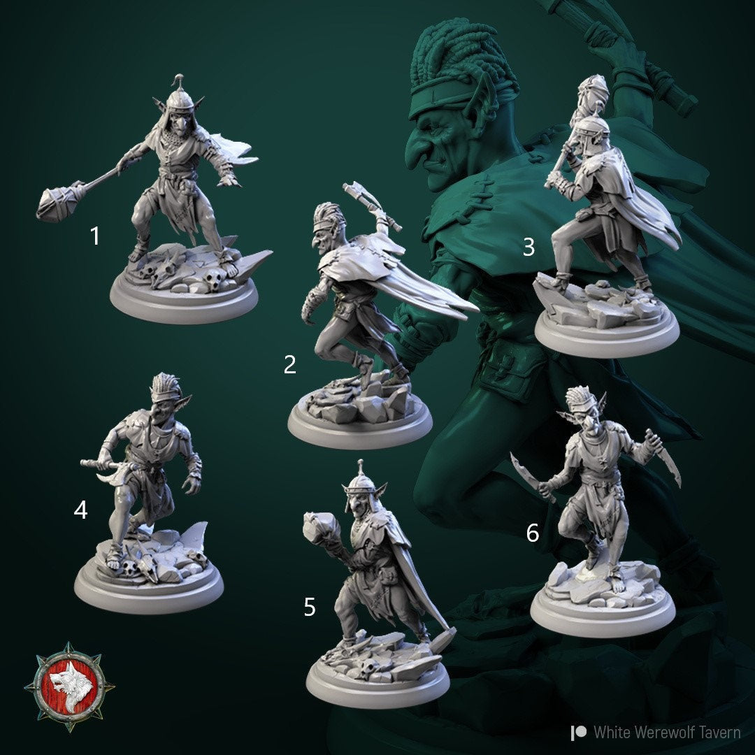 Goblin Warriors | Resin 3D Printed Miniature | White Werewolf Tavern