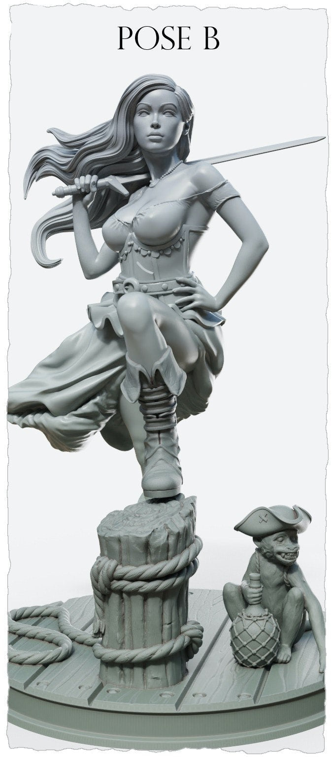 Marina | Sexy Pirate | Female Miniatures | Clothed or Nude | Resin 3D Coveted Forge Marina | Sexy Pirate | Female Miniatures | Clothed or Nude | Resin 3D Coveted Forge
