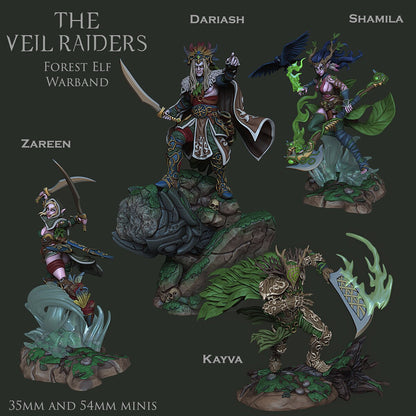 Wood Elf Warband | The Veil Raiders | Resin 3D Printed Miniature | Ronin Arts Workshop