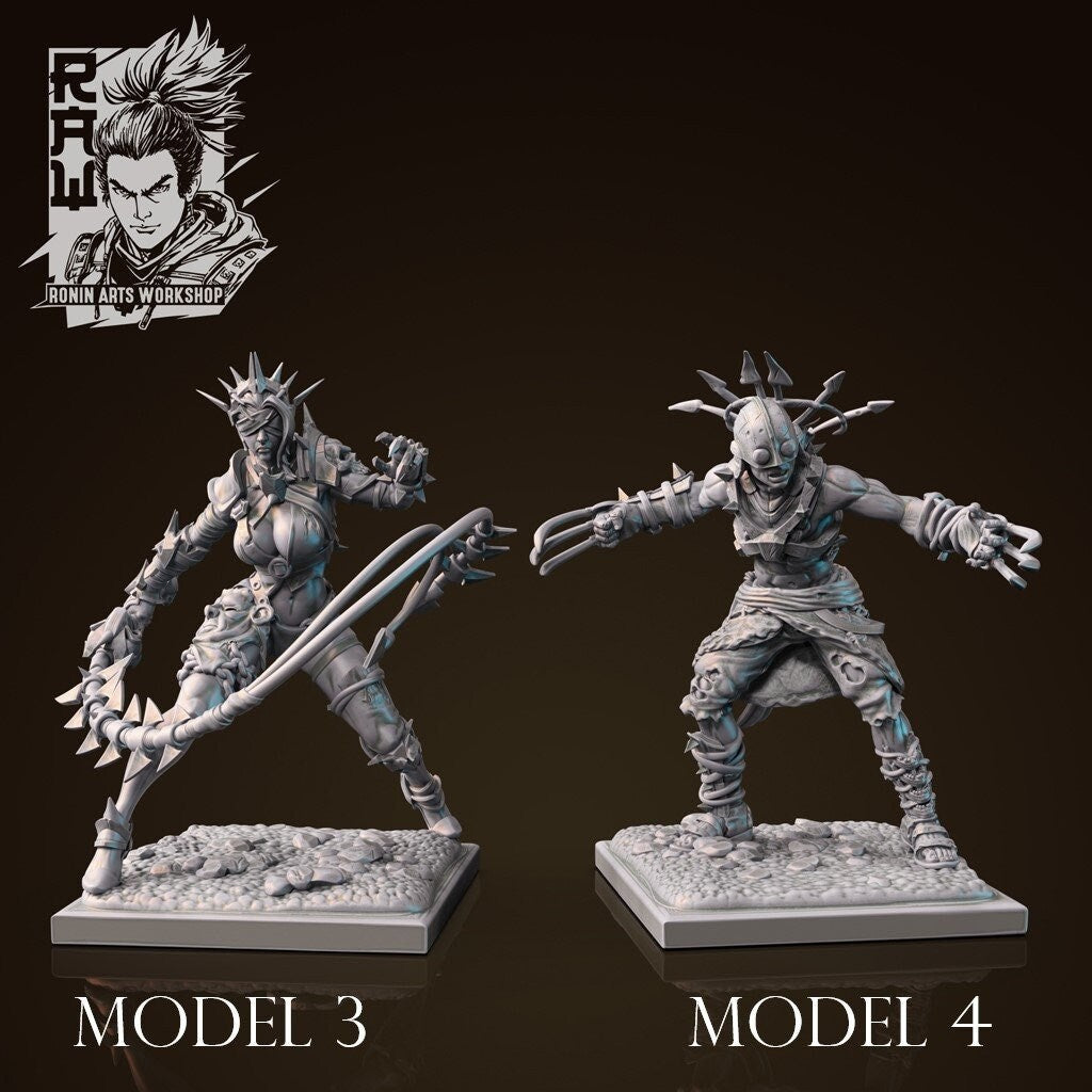 Buran and Shibel | Marauders | Resin 3D Print | Miniature | DnD | Pathfinder | Ronin Arts Workshop