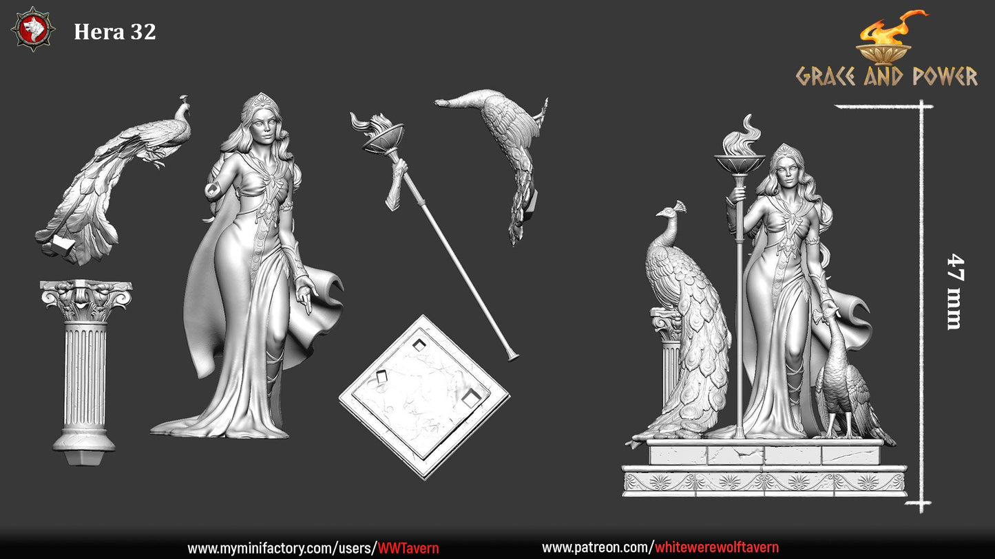 Hera | Grace and Power | Multiple Scales | Resin 3D Printed Miniature | White Werewolf Tavern