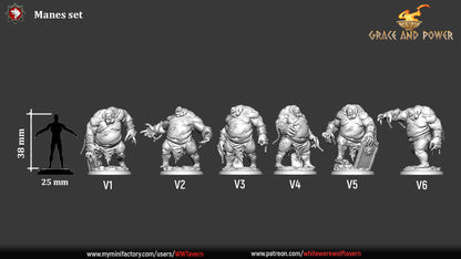 Manes Set | Grace and Power | Resin 3D Printed Miniature | White Werewolf Tavern | RPG | D&D | DnD