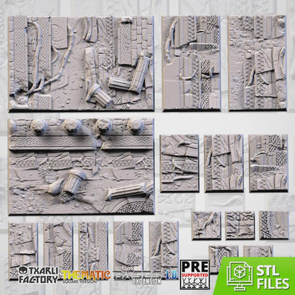 Ancestral Ruins Bases (Square) | 8K Resin | Txarli Factory