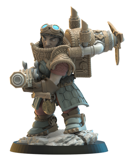 Inga, Engineer Captain | Niavellir Dwarves | Lost Kingdom Miniatures