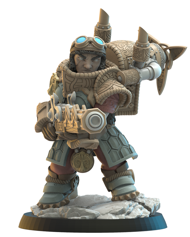 Inga, Engineer Captain | Niavellir Dwarves | Lost Kingdom Miniatures