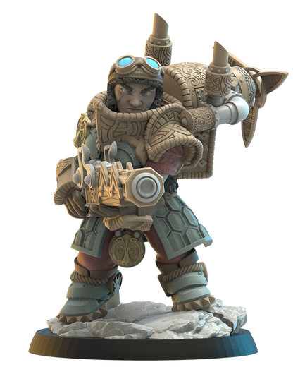 Inga, Engineer Captain | Niavellir Dwarves | Lost Kingdom Miniatures
