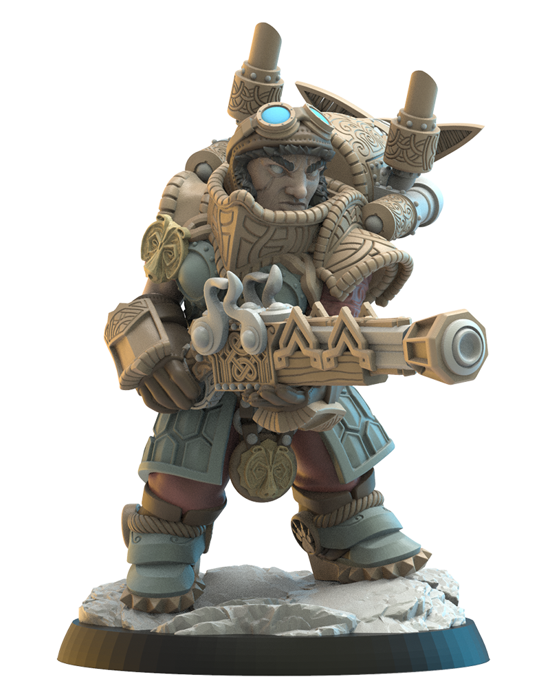 Inga, Engineer Captain | Niavellir Dwarves | Lost Kingdom Miniatures