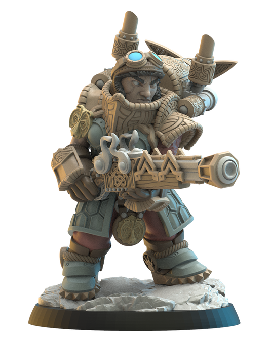 Inga, Engineer Captain | Niavellir Dwarves | Lost Kingdom Miniatures