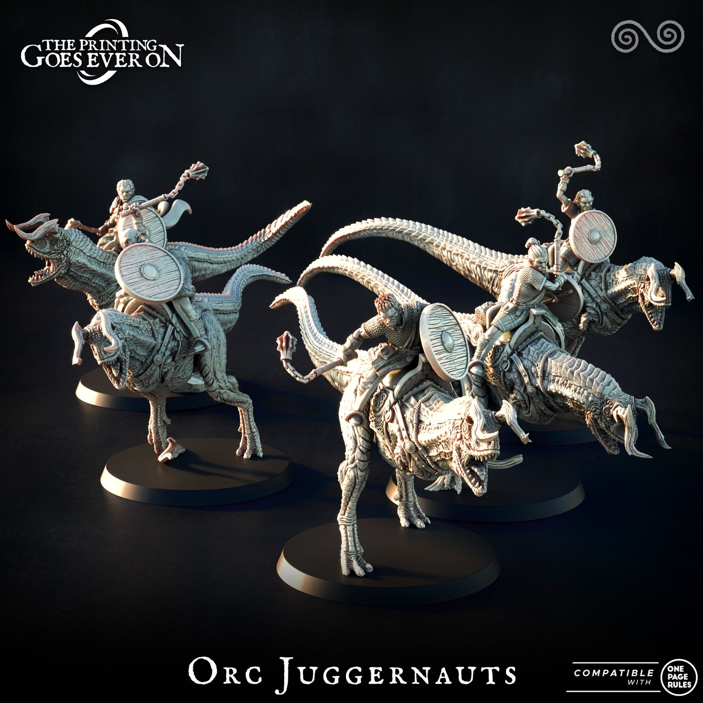 Orc Juggernauts unit - orcs riding horned raptor beasts