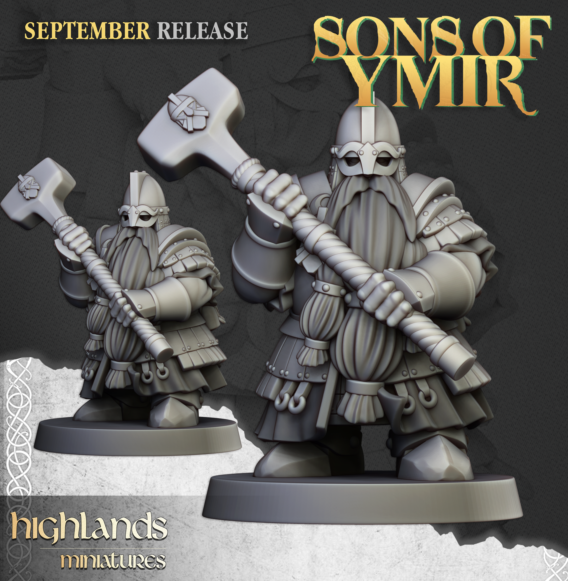 Dwarf Kingsguard pose 1 with great hammer