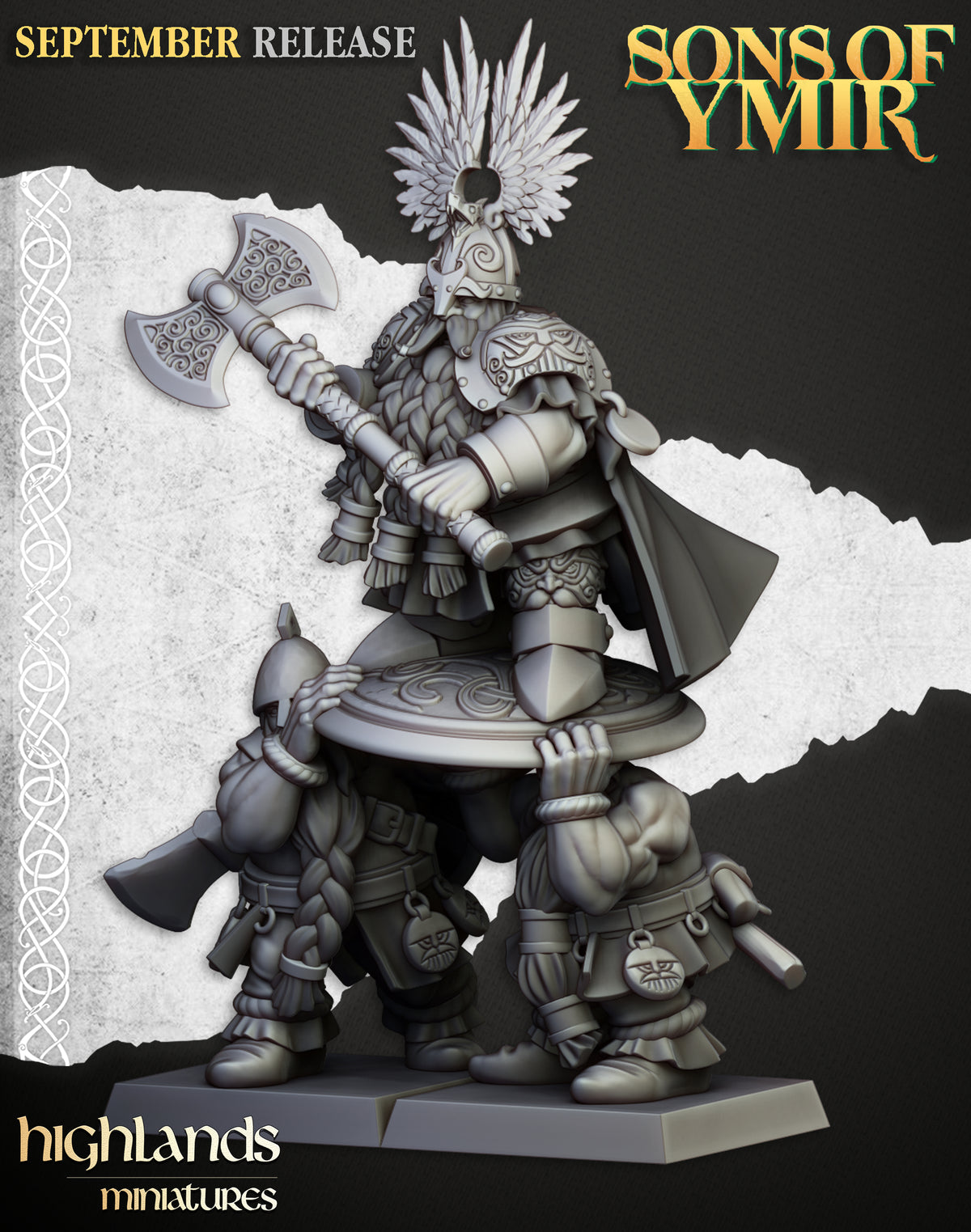 King Ulric of Thrym-Heim, three-quarter view, resin miniature by Highlands Miniatures