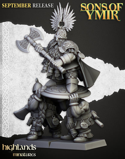 King Ulric of Thrym-Heim, three-quarter view, resin miniature by Highlands Miniatures
