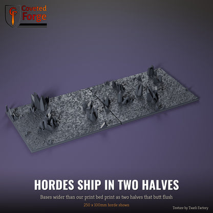 Crystal 250 x 100mm horde multibase printed as two halves that butt flush