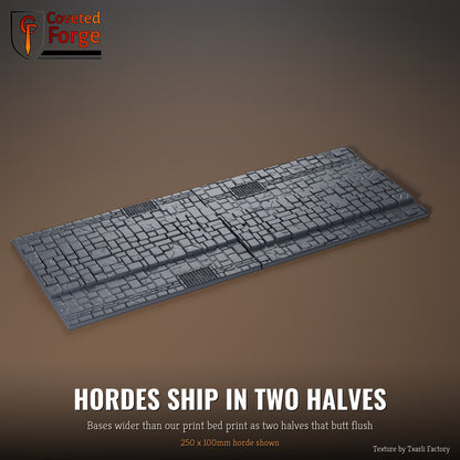 Dungeon Floor 250 x 100mm horde multibase printed as two halves that butt flush