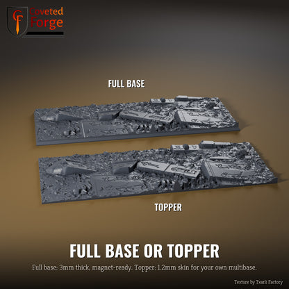 Egyptian 125 x 50mm multibase as a full base and as a base topper, side by side