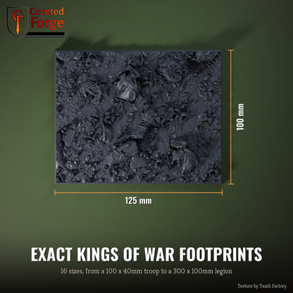 Forest multibase top view with dimensions, 125 x 100mm footprint