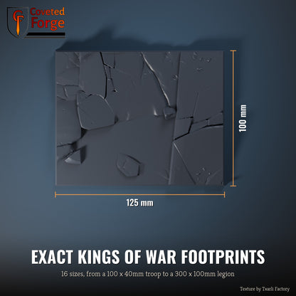 Frozen Landscape multibase top view with dimensions, 125 x 100mm footprint