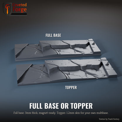 Frozen Landscape 125 x 50mm multibase as a full base and as a base topper, side by side